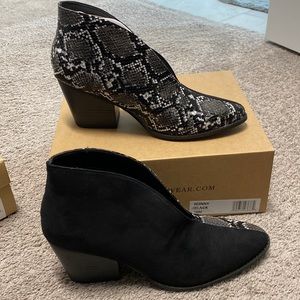 Coconuts by Nature Half black half snake print booties